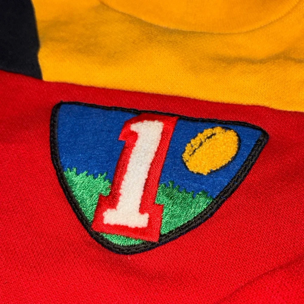 Vintage Carters Toddler Sweatshirt 24M Red Yellow Color Block Football Made USA